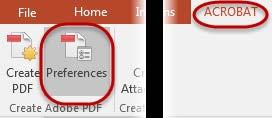 The PowerPoint specific options are located on the bottom of the Acrobat PDFMaker window. These options are; Convert Media Adds most multimedia, such as video, in the PowerPoint file into the PDF.