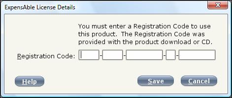 End User License Agreement 25. The ExpensAble License Details screen is displayed.