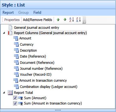 Context information and drill-down 22. When the Add or modify report columns task pane appears, un-tick the all the ticked items 23. Click to expand the Available fields node 24.