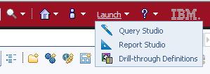 Launch Query Studio From the Welcome screen, click Open Query Studio: Or, from Public Folders, click Launch and select Query Studio from the upper right corner of the screen: b.