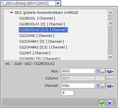 Migrating HMI projects 3.7 Migration of two-dimensional GUD tags with column tag 3.