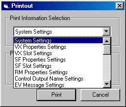 11. PRINTING OUT SETTING DATA Chapter 7: PC SOFTWARE OFFLINE SETTINGS 11. PRINTING OUT SETTING DATA Step 1. Select [File Print] from the menu. The [Printout] window will open. Step 2.