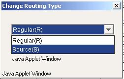 Creating Routing Partials Step 3. Select the Source option. Click. Figure 114 Change Routing Type screen Step 4.