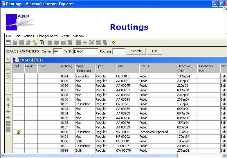 Creating Routing Partials Only the action of updating to the database will automatically unlock a routing. All other locks must be manually changed.