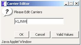 Creating Routings in FareManager Step 7. Enter carrier code(s). Click.