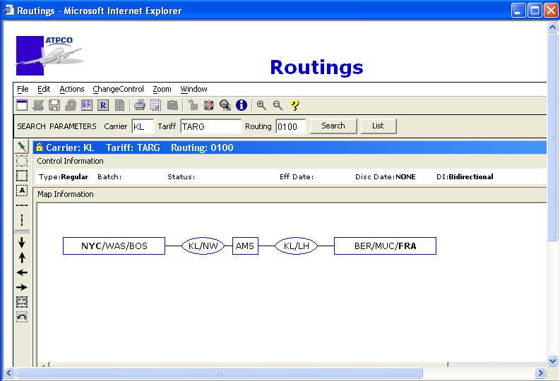 Creating Routings in FareManager Connecting elements on the