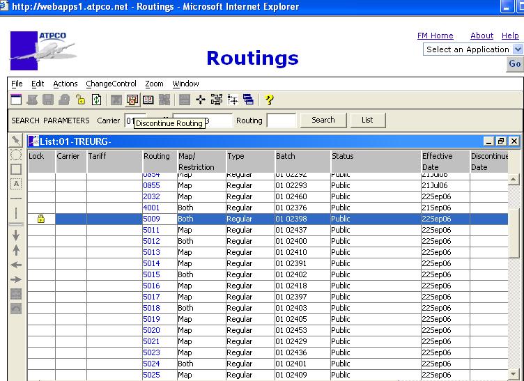 Modifying Routing Maps Step 3. Click Discontinue Routing on the Routings Toolbar or select Discontinue Routing from the Actions drop-down menu.