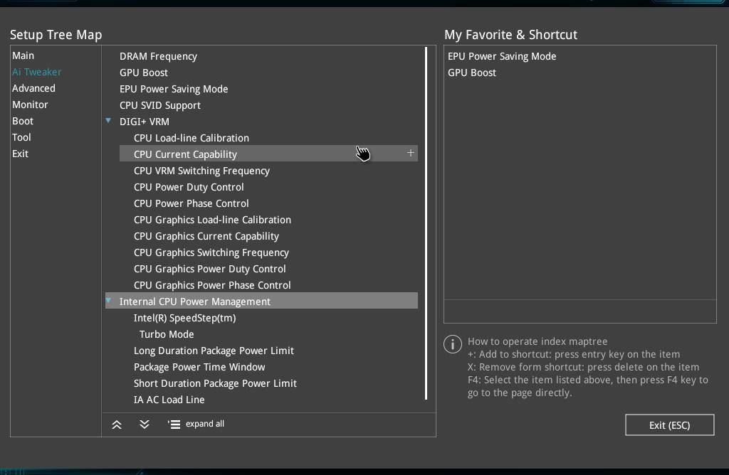 2.3 My Favorites MyFavorites is your personal space where you can easily save and access your favorite BIOS items.