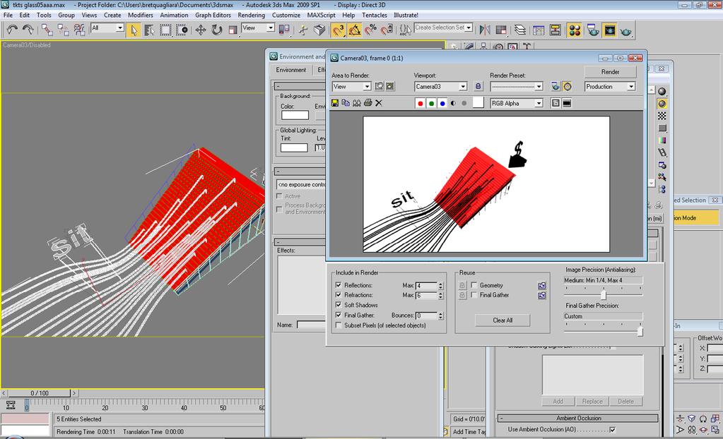 Assign the material to your selection Do another render test. Make sure you are getting results similar to those above.