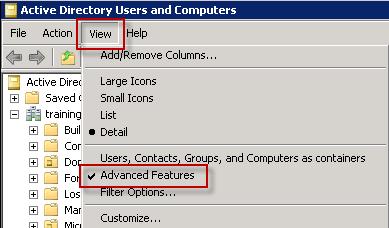 Validate Published Certificates 1. To ensure the certificates were properly installed in the domain user profile, go to Active Directory Users and Computers > click View > select Advanced Features. 2.