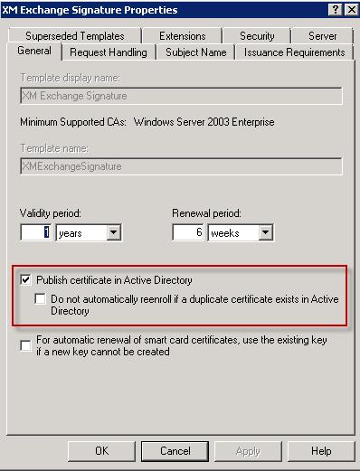 5. Assign any name. 6. Select the checkbox Publish certificate in Active Directory.