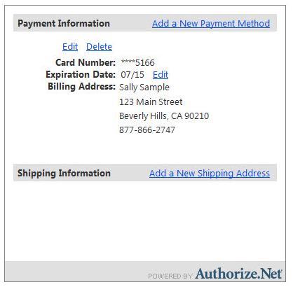 Editing Stored Information The credit card and billing information can be updated at any time.