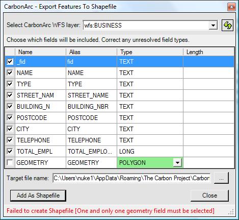 Before exporting the data you may select which fields will be used by using the check boxes to the left of the field names.