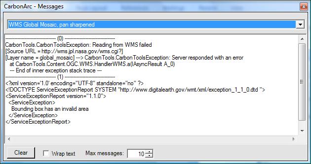 3.1.6. Messages Log Dealing with Web services, especially open-geospatial services, sometimes requires some troubleshooting.