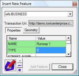Step 5 Inserting new features. Activate the Insert Feature tool. Since the BUSINESS layer is the only transactional layer in the map it will automatically be selected by the tool.