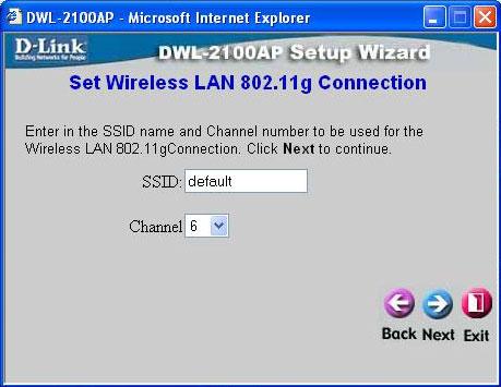 Click Next Step 2 - Wireless Setup The default wireless settings are: