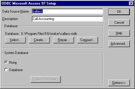 Screenshot 141 - ODBC Microsoft Access Set-up h. Click OK in the ODBC data source administrator. 3. You will now be able to start up the Log viewer from the GFI FAXmaker program group.