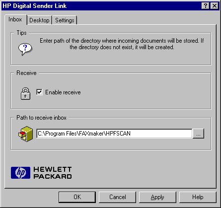 Screenshot 143 - HP Digital sender set-up To allow faxes to be sent from an HP Digital sender: 1.