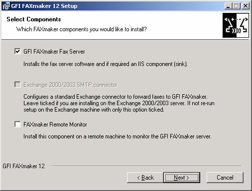 GFI FAXmaker client: Windows 95 or higher. Windows XP/2000/2003, Windows 95/98/ME or Windows NT Server/ Workstation 4.0. If using Windows 2000, ensure you have Service Pack 3 or later installed.