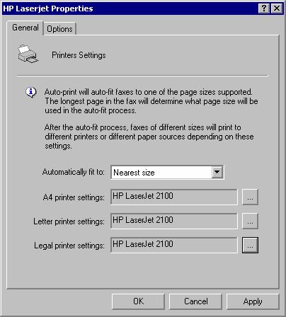 2. Now double-click on the printer in the right-hand pane. The general properties dialog appears.