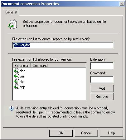 Configuring Fax server options Document Conversion configuration GFI FAXmaker can automatically convert Microsoft Office, rtf, txt, gif, jpg, HTML and PDF attachments at server level.