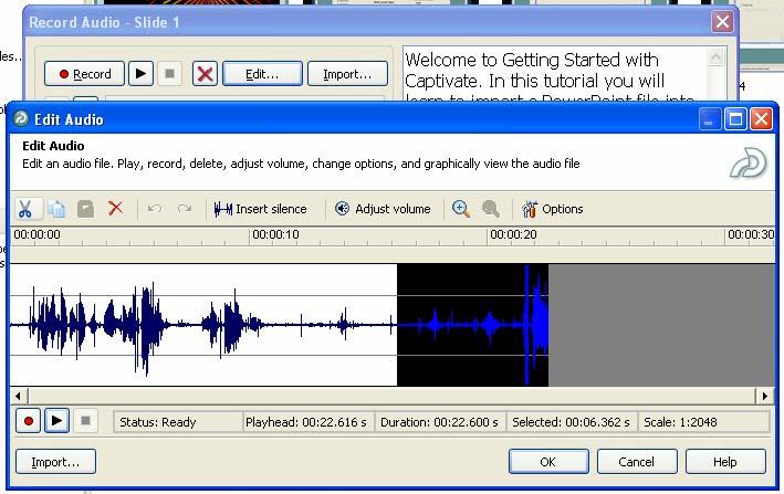 Editing Your Recording Click the Edit Button to edit the audio.