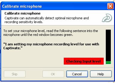 Microphone Check After you verify that your mic is working, click the OK