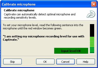 the Check Microphone dialog will open to verify your mic is working