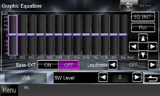 1 Touch [EQ] in the Equalizer screen. 2 Touch the screen and set the Graphic Equalizer as desired.