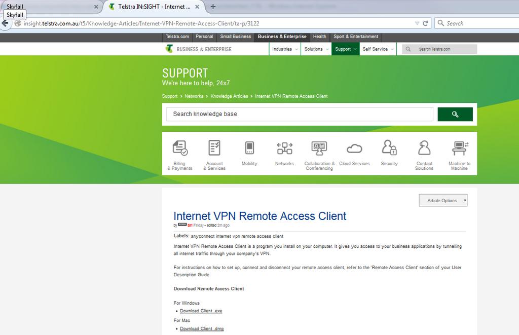 DOWNLOAD REMOTE ACCESS CLIENT A link to the Internet VPN Remote Access Client will be provided via email once your remote user account is active.