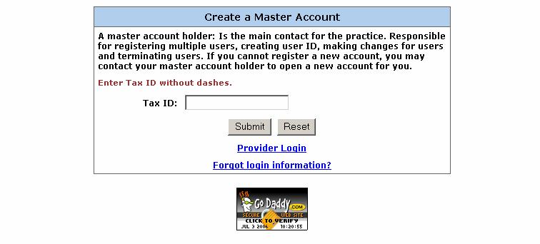 Create a New Provider Master Account 7 First-time Provider visitors must create a new Master Account (definition pg 54) Provide either your UPIN/Medicare Number OR AHCCCS