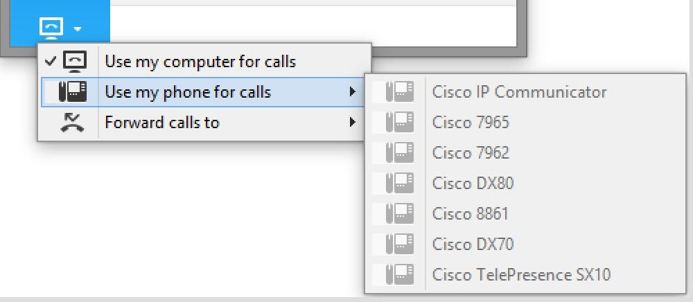 Select Use my computer for calls. To revert back, repeat steps 1-2 only select Use my phone for calls.