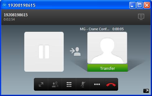 Transfer a Call 1. Choose the Transfer option from the More Call Handling icon.