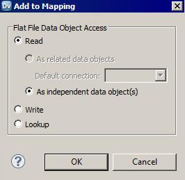 3. In the Add to Mapping dialog box, select Read, and click OK. The Customer_IB physical data object appears in the Read Mapping tab. 4.