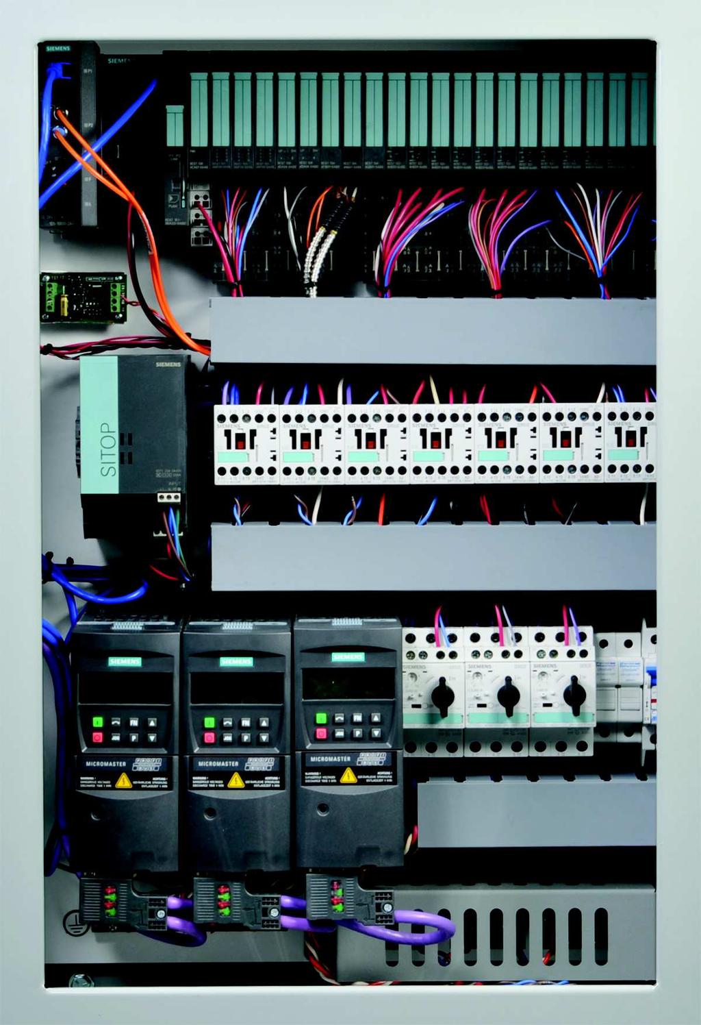 Ex. 5-1 Electrical Circuit and Panel Procedure 5 V dc power supply Breaker overload 24 V dc power supply Distributed I/O power module Relay output AC drive Media converter PWM drive Contactor