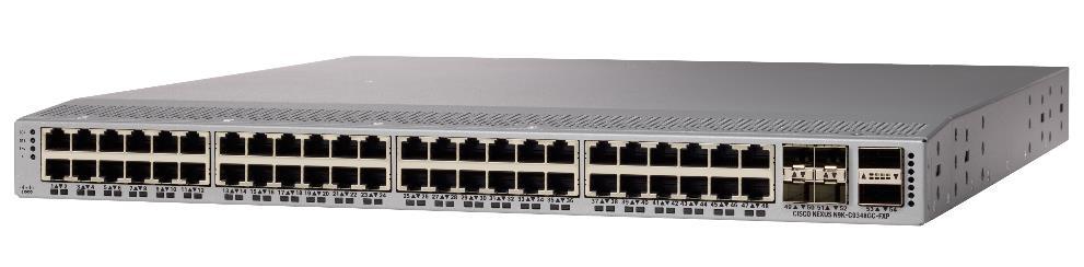 The Cisco Nexus 9348GC-FXP Switch (Figure 6) is a 1RU switch that supports 696 Gbps of bandwidth and over 250 mpps.