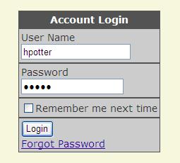 On the login screen, enter your User Name, Password and click the Login button.