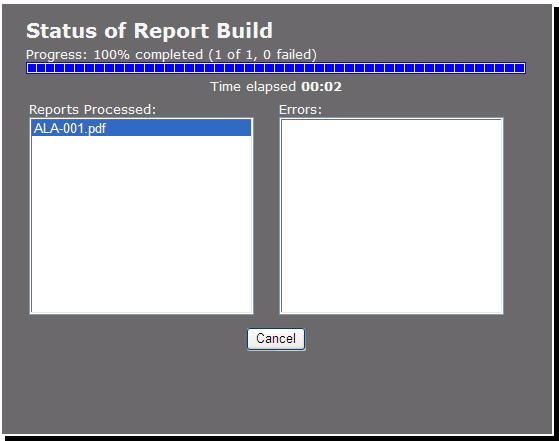 Then click Build to create the report.