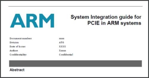 ARM s plans for enabling creation of performant PCIe subsystems Create a guide