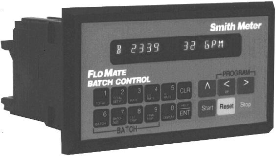 Issue/Rev. 0.1 (12/01) Smith Meter TM FloMate Batch Control Installation/Operation Bulletin MN09033 Contents Introduction... Page 2 Installation... Page 4 Basic Operations... Page 4 Program Mode.