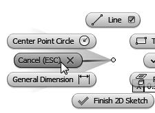 Parametric Modeling Fundamentals - Autodesk Inventor 7-23 1. Complete the sketch as shown below, creating a closed region ending at the starting point (Point 1).
