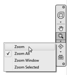 7-26 Tools for Design Using AutoCAD and Autodesk Inventor Dynamic Viewing Functions Zoom and Pan Autodesk Inventor provides a special user interface called Dynamic Viewing that enables convenient