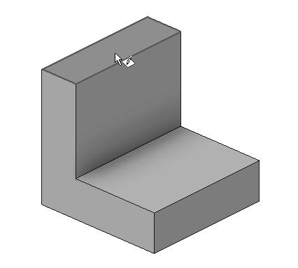 Autodesk Inventor expects us to identify a planar surface where the 2D sketch of the next feature is to be created.