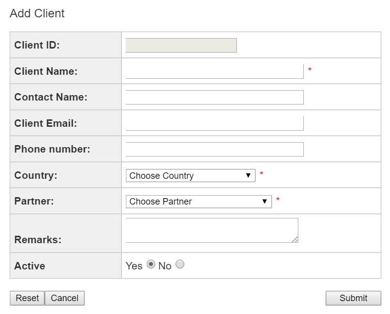 When adding a new customer you must attach the customer to a partner. Fields with a * are required.