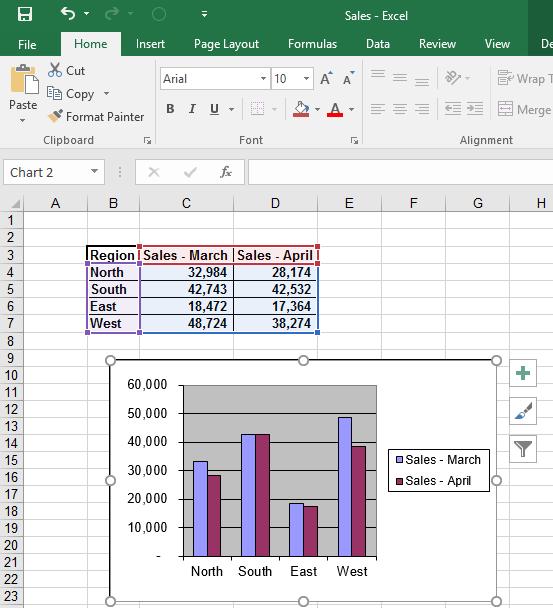 PowerPoint 2016 Advanced Page 122 Press Ctrl+C to copy the chart to the Clipboard.