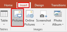 Click on the Insert tab and from within the Images group click on the Picture button. This will display the Insert Picture dialog box.