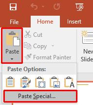 PowerPoint 2016 Advanced Page 128 Press Ctrl+C to copy the selected data to the Clipboard.