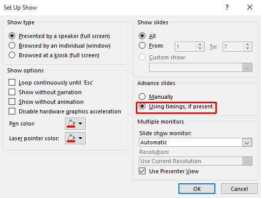 PowerPoint 2016 Advanced Page 13 Re-run the slide show which will now advance automatically, using the rehearsed timings. Save your changes and close the presentation.
