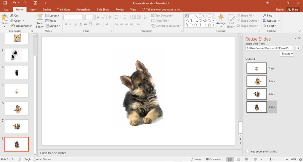 PowerPoint 2016 Advanced Page 137 Your screen will now look like this.