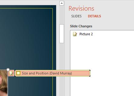 PowerPoint 2016 Advanced Page 143 Click on the Accept button to accept this change.